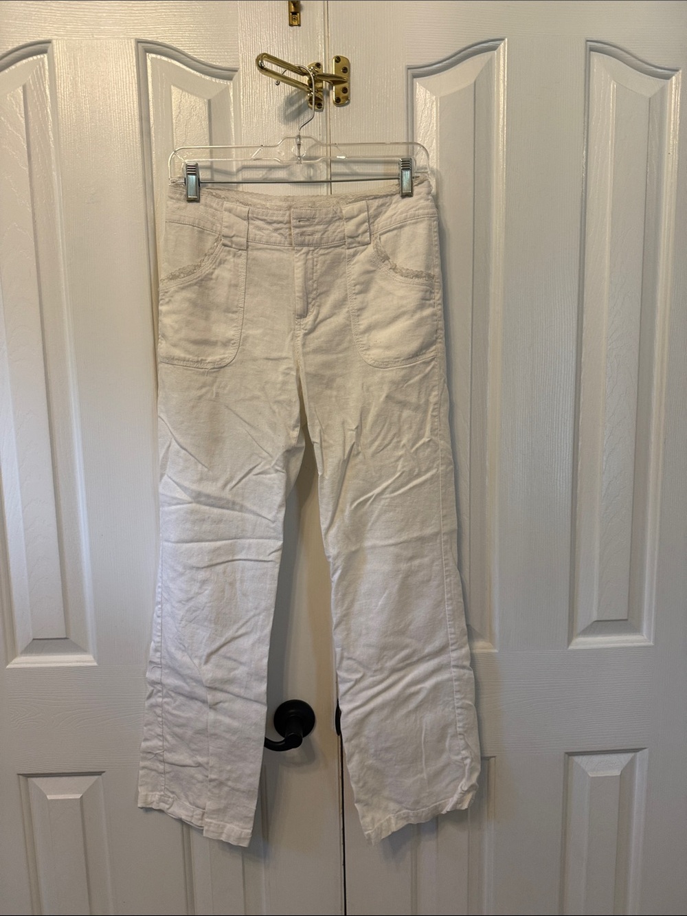Ci Sono Wide-Leg Linen-Blend pants size 2 white